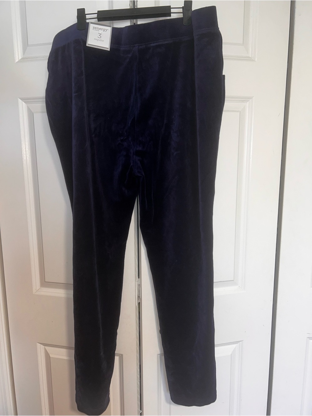 Chico's Navy Velvet Jogger Pants - Picture 6 of 7